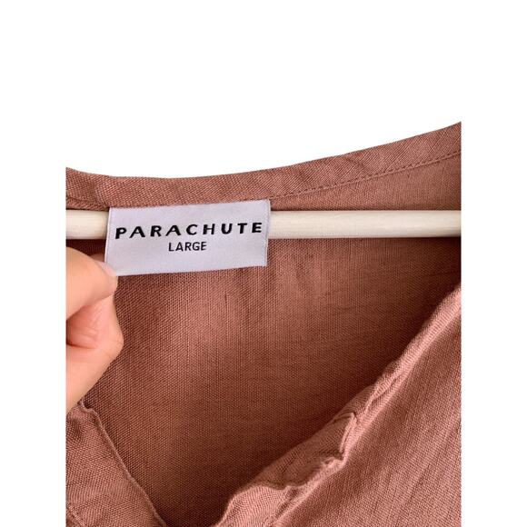 SOLD** Parachute 100% Linen House Dress Caftan Size Large Midi Clay Lagenlook - Picture 7 of 9
